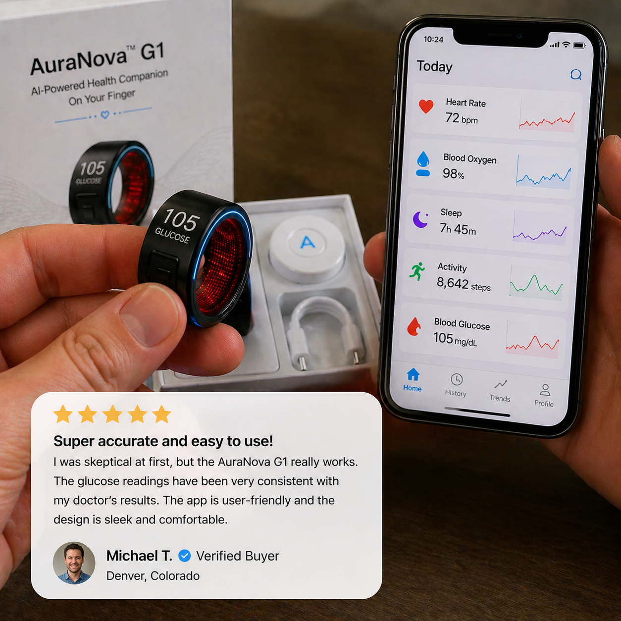 🎉 75% OFF Launch Offer🔥AuraNova™ G1 Non-Invasive Smart Ring