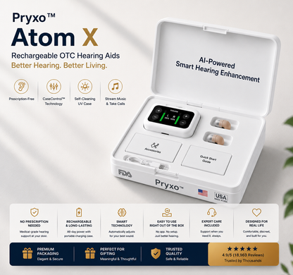 🔥 Final 2 Hours : Only Limited Stock Left🏆Pryxo® Atom X Smart Hearing Aids — Hear Clearly, Feel Confident Again 💖(Mayo Clinic Recommended）
