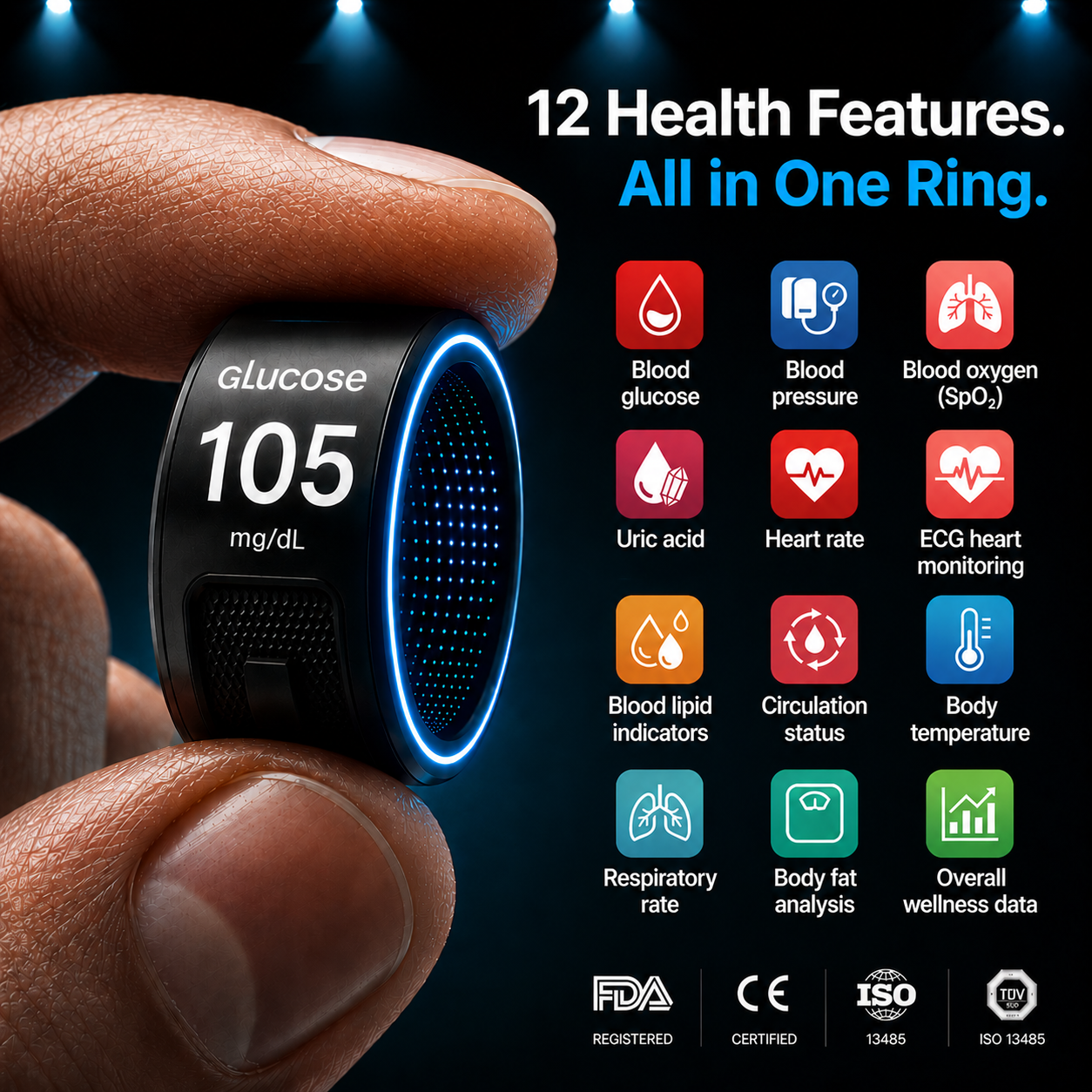 🎉 75% OFF Launch Offer🔥AuraNova™ G1 Non-Invasive Smart Ring